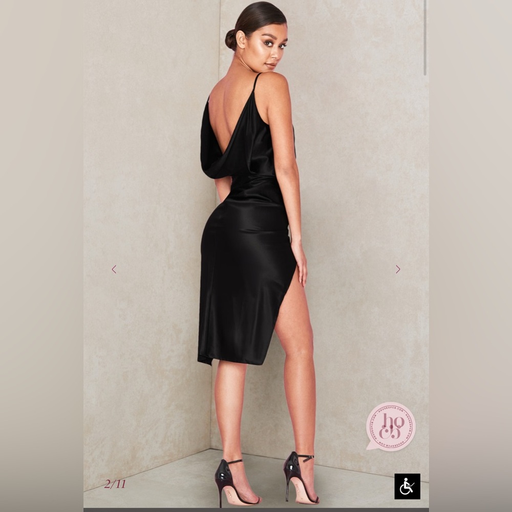 NWT House of CB Black Draped Dress